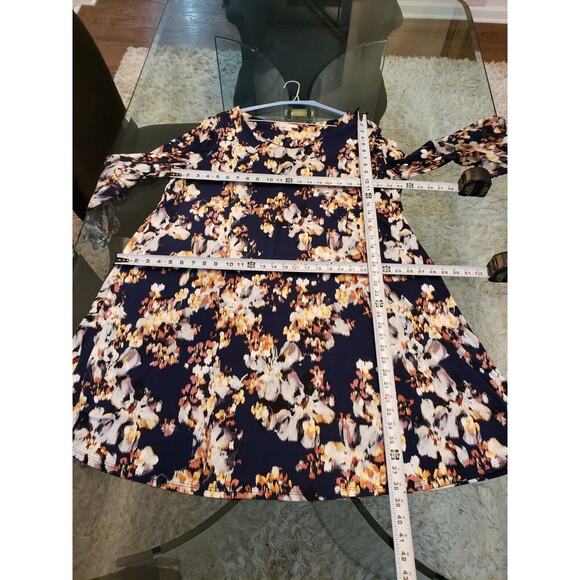 Est 1946 Women's Blue Tie Dye Long Sleeve Round Neck Pullover Shift Dress 18/20W - Picture 9 of 13